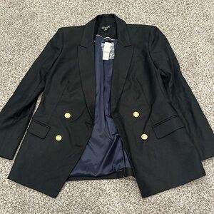 NWT J. Crew size 6 Greta blazer black in stretch linen